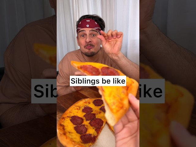 When you want to share just ONE SMALL piece of pizza with your sibling😭❤️🍕| CHEFKOUDY