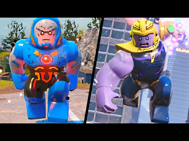 LEGO Marvel vs DC Big Fig Characters Side by Side Comparison