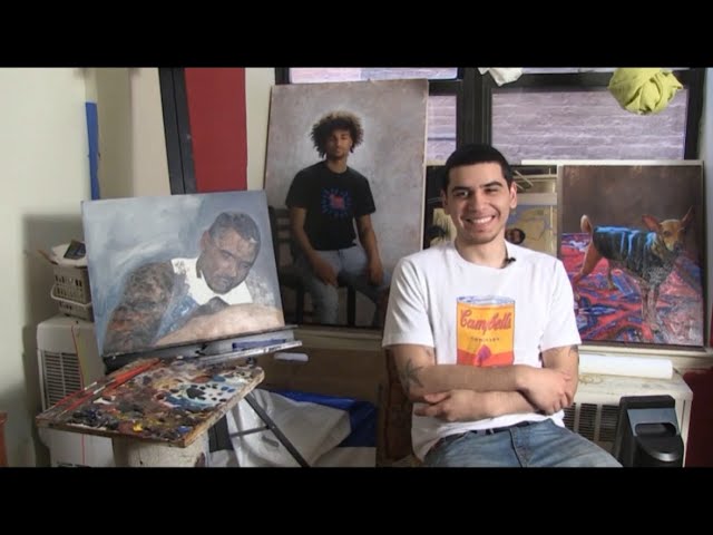 Devon Rodriguez interview at age 21, oil painting in his grandma’s living room in the South Bronx