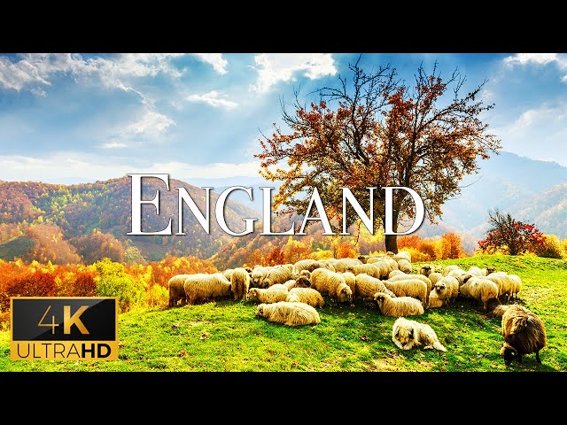 FLYING OVER ENGLAND (4K Video UHD) - Relaxing Music With Beautiful Nature Video For Stress Relief