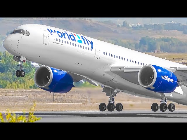 30 BIG PLANE TAKEOFFS from UP CLOSE | Madrid Barajas Airport Plane Spotting [MAD/LEMD]