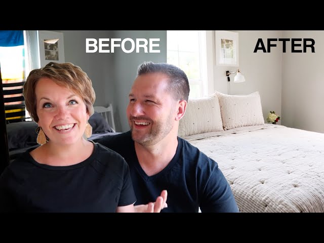 Minimalist Bedroom Makeover: Before & Afters (from Dark to light & bright!)