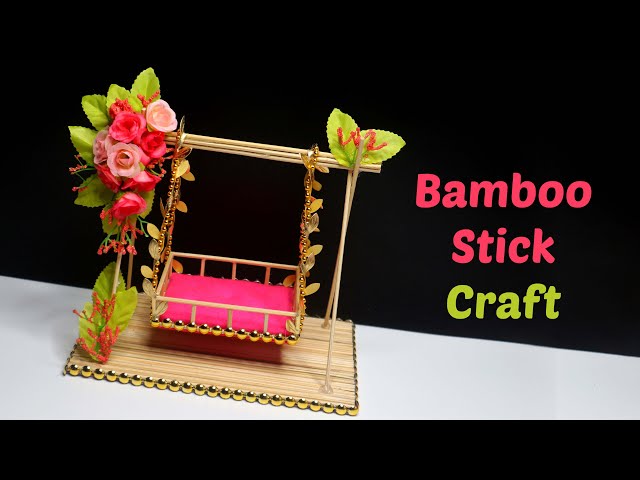 Bamboo stick craft ideas ! Bamboo stick swing | Cara membuat ayunan dari tusuk sate