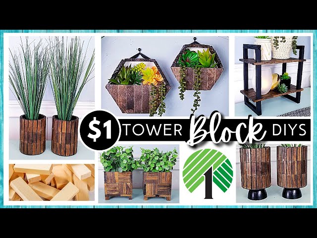 *NEW* DOLLAR TREE DIY using TUMBLING TOWER BLOCKS |  Home Decor Crafts | Modern Farmhouse Boho Decor