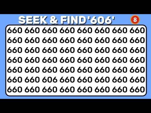 How quick can you find the hidden numbers and letters? Take the eye test!