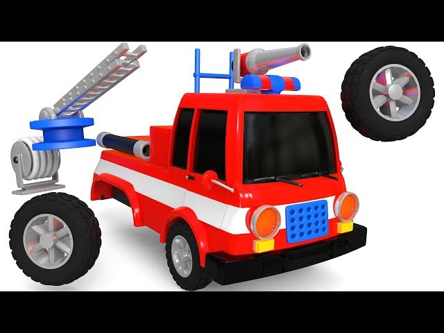 How to Assemble a Fire Truck Street Vehicle with Nursery Rhymes For Kids