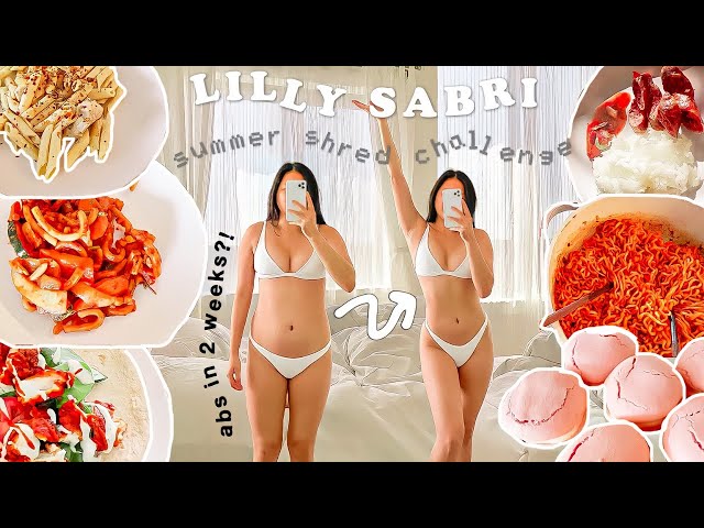 I Tried LILLY SABRI Summer Shred Challenge + WHAT I EAT IN A WEEK! | ABS in 2 weeks?! PT. 1