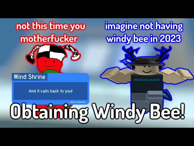 Getting Windy Bee in Bee Swarm Simulator! Very epic! /w Pogchamp RBLX