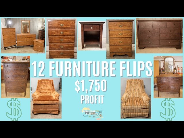 Furniture Flipping in 2022 | $1,750 in 1 Month | Side Hustle for Anyone | 12 Furniture Makeovers |