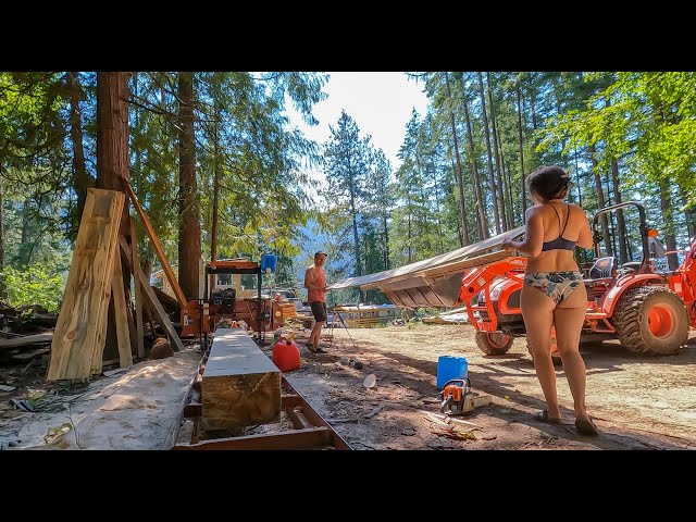 Saving Money On Our Custom DIY Build Off Grid Home | Milling Fallen Trees