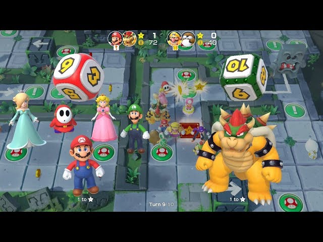 Super Mario Party Partner Party #102 Domino Ruins Treasure Hunt Mario & Bowser vs Wario & Monty Mole
