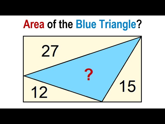 Find the Area of the Blue Triangle Inside of a Rectangle