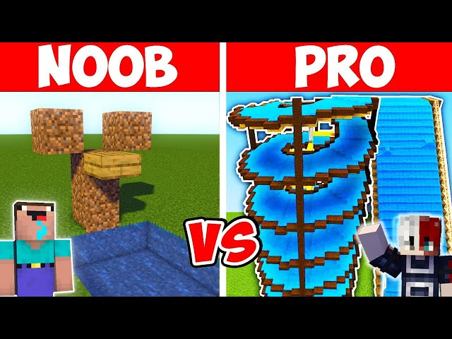 Minecraft NOOB vs PRO: GIANT WATER PARK BUILD CHALLENGE (Hindi)
