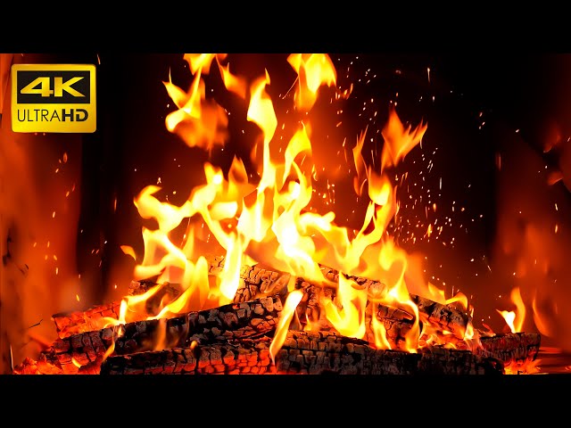 🔥 Cozy Crackling Fireplace Dream: Serene Logs and Soothing Sounds 🔥 Burning Fireplace (Ultra HD) 4K