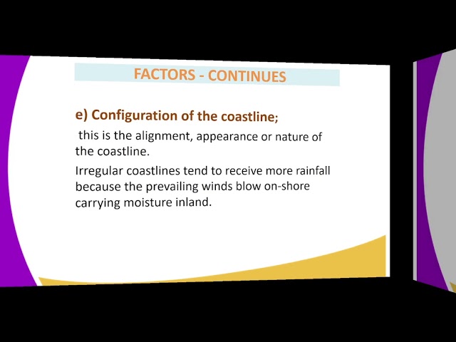 FORM 2 GEOGRAPHY LESSON 27 FACTORS INFLUENCING CLIMATE