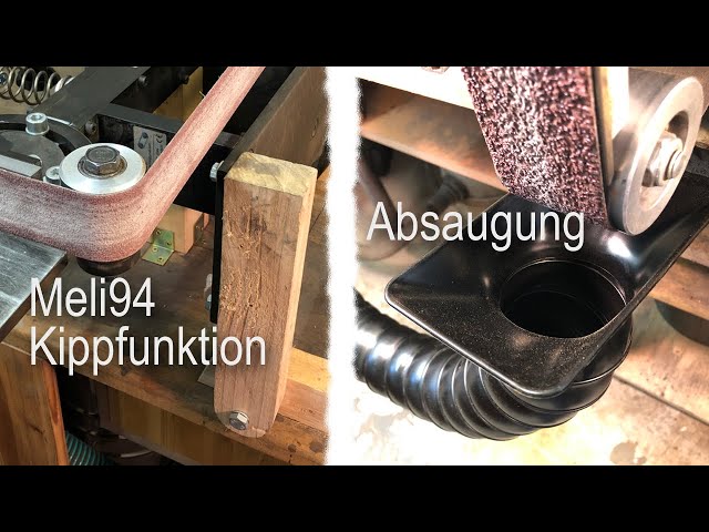 Meli94 tilt function + extraction Flexi 75 | belt grinder, dust extraction, knife making workshop