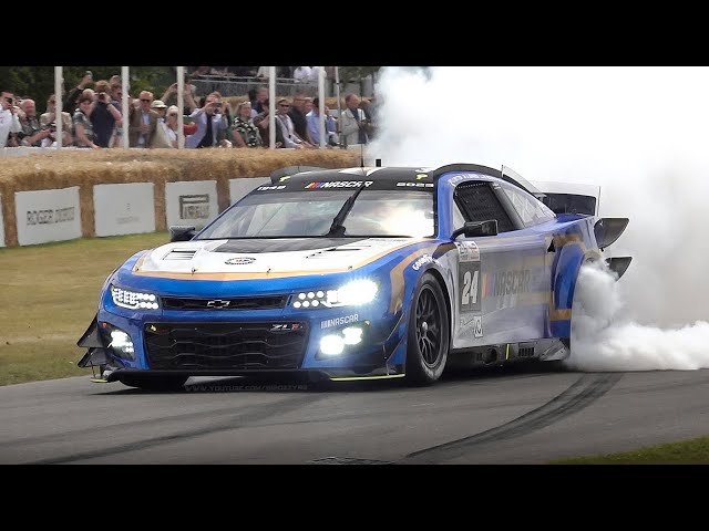 'Garage 56' NASCAR Next Gen Chevrolet Camaro ZL1: Burnouts, Show & Brutal V8 Sound at Goodwood FOS!