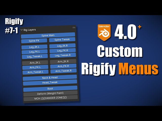 [Blender 4.0 RIGIFY] ＃7-1: Custom Rigify Menus