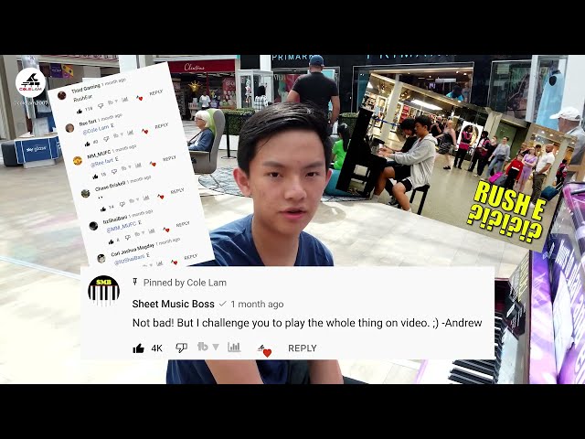 When SHEET MUSIC BOSS Challenges You to RUSH E IN PUBLIC!!! | Cole Lam 15 Years Old