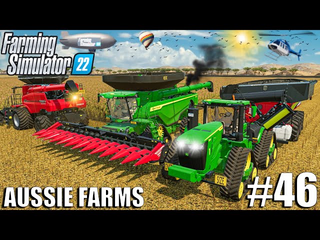 Harvesting 5800 BUSHELS of Sunflowers | Aussie Farms #46 | Farming Simulator 22