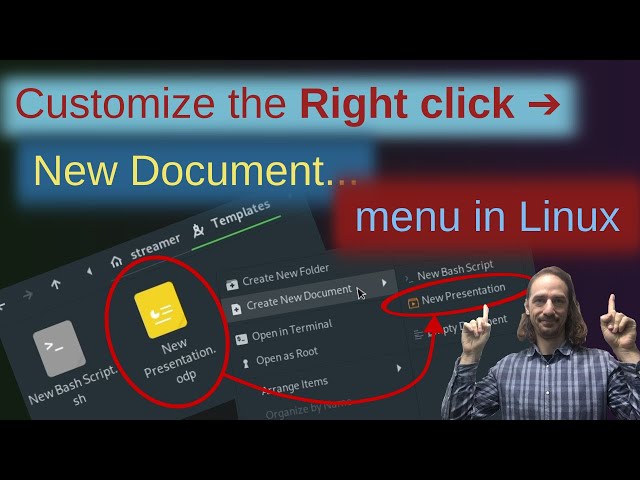 Create any kind of file from the right click menu on Linux using the Templates folder!