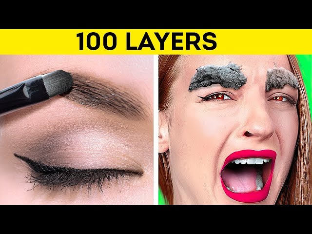 100 LAYERS CHALLENGE || Ultimate 1000 Layers Of Food, Makeup, Clothes, Nails By 123 GO Like!