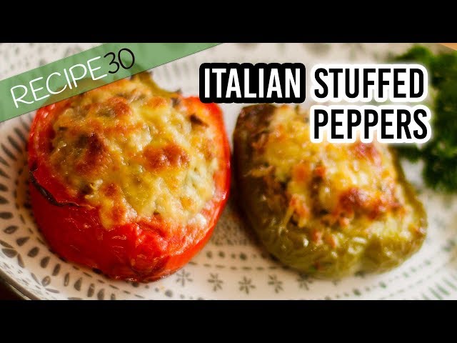 Italian stuffed peppers with cheese and herbs