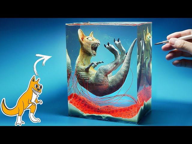 Diorama of realistic Kitty Saurus in a water tank