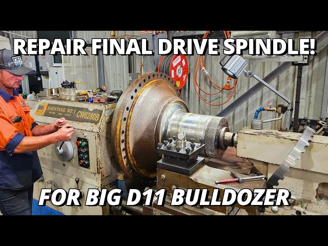 Repairing Final Drive Spindle for BIG D11 Bulldozer! | Machining & Drilling