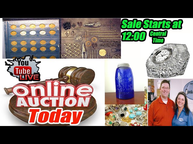 Live 3 hour auction Crystal, Paperweights, Vintage Jewelry, coins and much more!