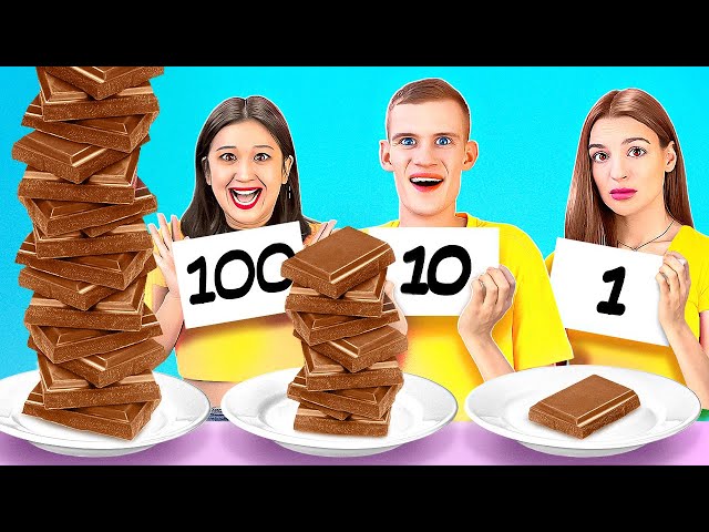 100 LAYERS OF FOOD CHALLENGE || Crazy Food Sneaking Ideas By 123 GO Like!