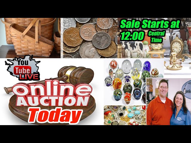 Live 3 hour auction Coins, Longaberger Baskets, paperweights, and much much more!
