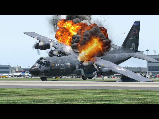 Military Aircraft C-130 Failure To Land As Pilots Fighting In Cockpit | X-PLANE 11