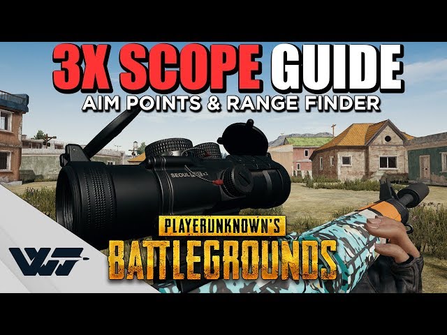 GUIDE: How to use the 3X SCOPE! AIM POINTS + RANGE FINDER for 10 different weapons - PUBG
