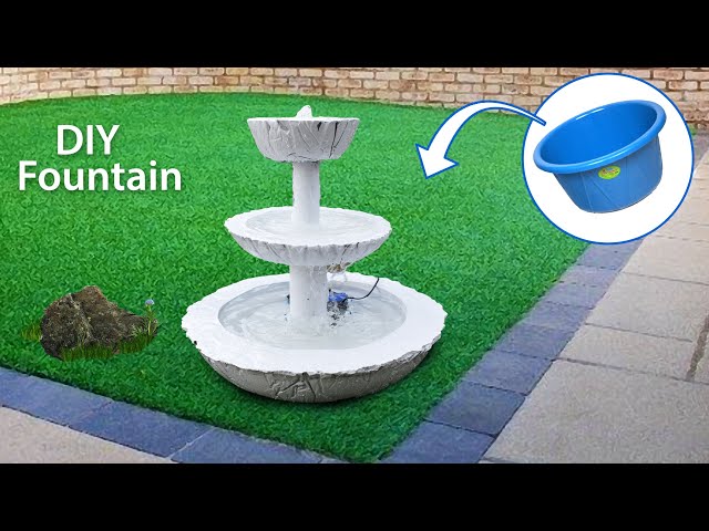 DIY Awesome Waterfall Fountain at Home using cement & Other household stuff