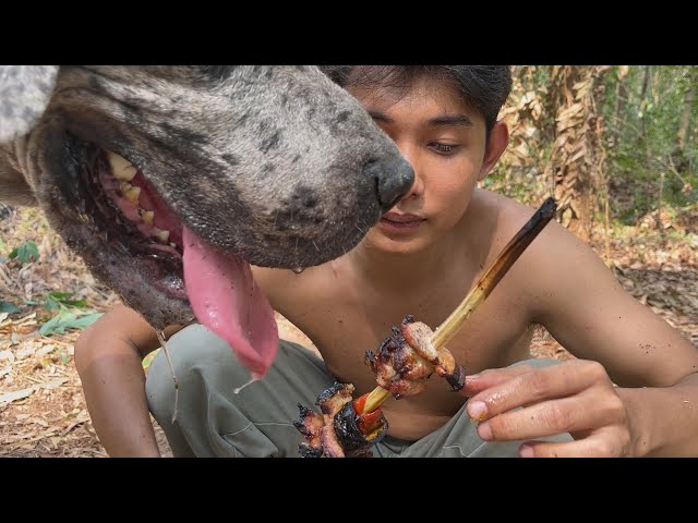 Me And My "Puppy" Try To Make BBQ In The Jungle