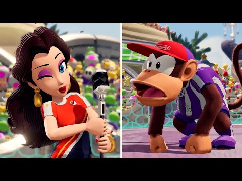 Mario Strikers: Battle League DLC - All Pauline & Diddy Kong Animations + Hyper Strikes