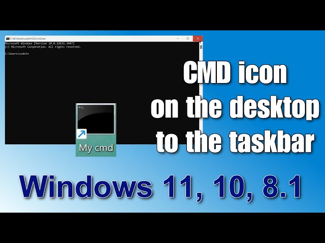 ✨How to easily place a СMD icon on your Desktop or Taskbar➡️Two methods