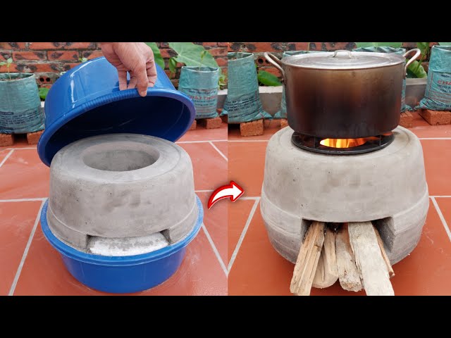 how to cast a cement stove with a plastic pot is both easy and saves gas