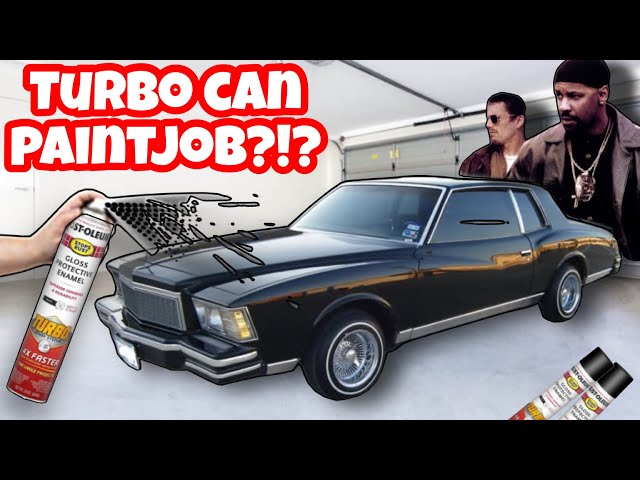 SPRAY PAINTING MY SHOW CAR WITH TURBO CANS! PAINTING THE TRAINING DAY LOWRIDER. HOT ROD MONTE CARLO