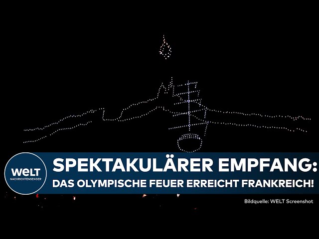 PARIS 2024: Olympisches Feuer erreicht Frankreich - Feierlicher Empfang in Marseille