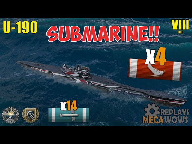 Submarine U-190 4 Kills & 73k Damage | World of Warships Gameplay