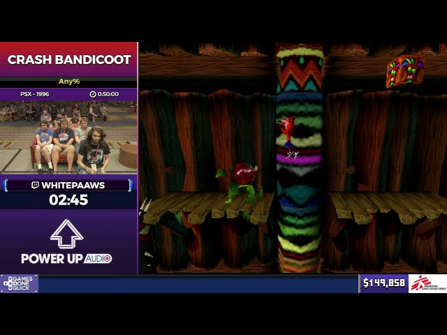 Crash Bandicoot by WhitePaaws in 41:58 - SGDQ2017 - Part 20