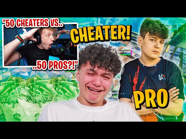 I got 50 CHEATERS vs 50 PROS to scrim for $100 in Fortnite... (most SHOCKING ending)
