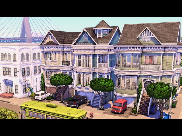 San Francisco Townhouses | The Sims 4 Speed Build