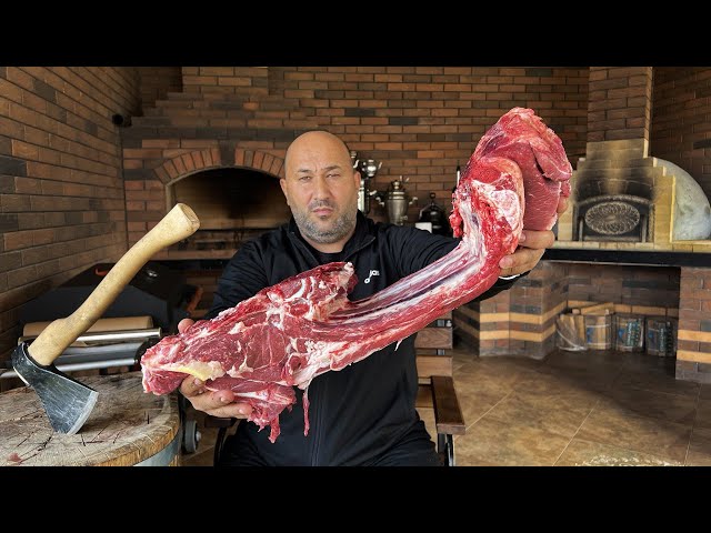 Brutal Tomahawk steak weighing 15 KG! BIG STEAK
