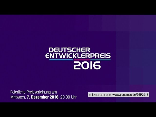 Deutscher Entwicklerpreis 2016: Livestream der Preisverleihung