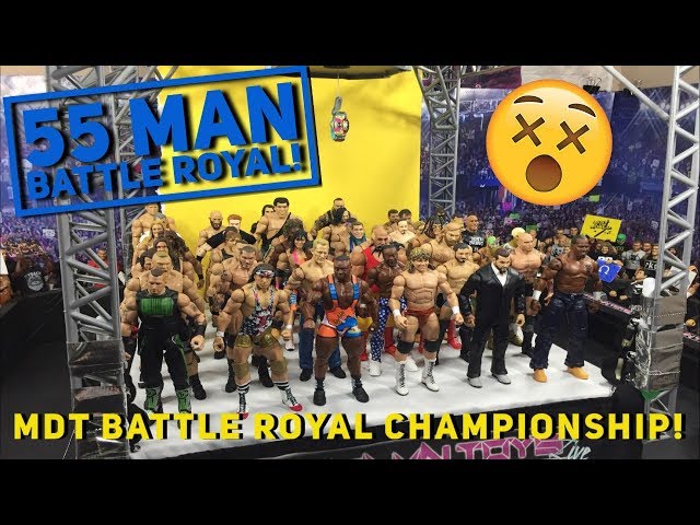 55 MAN WWE FIGURE BATTLE ROYAL! I KNOCKED OVER MY ARENA!