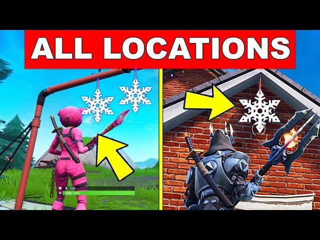 Destroy Snowflake Decorations – ALL LOCATIONS (14 DAYS OF FORTNITE CHALLENGES DAY 12)