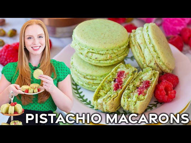 The Best Raspberry Pistachio Macarons Recipe | My favorite cookies!